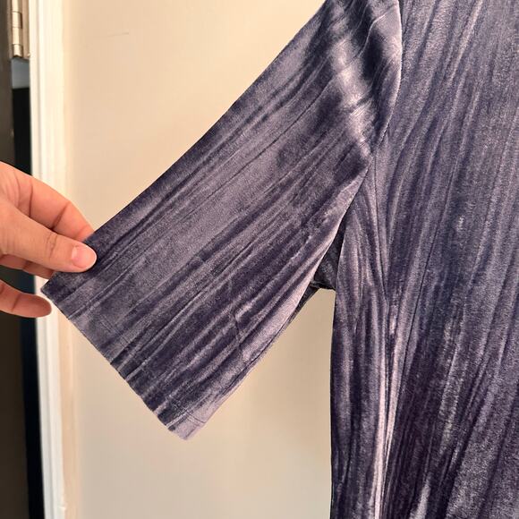 Anthropologie Pilcro Velveteen Mock-Neck Top Slate Blue Womens Sz M Velvet - Picture 5 of 10